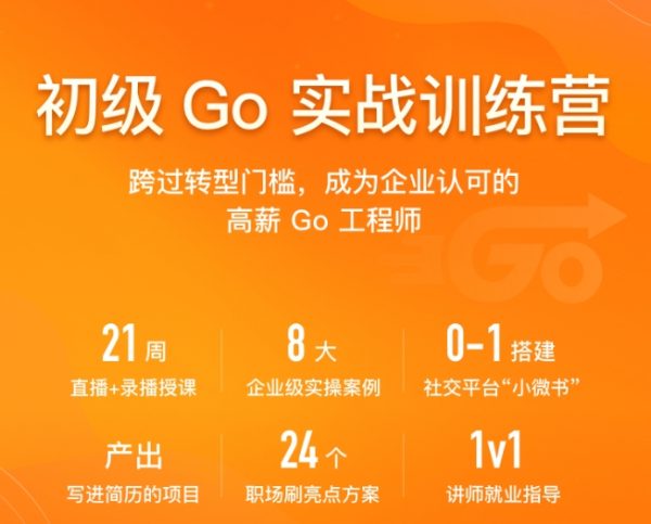 初级Go工程师实战训练营，21周完整版(63G)